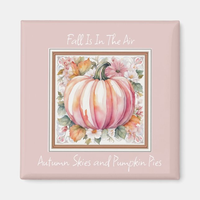 Fall Pumpkin Floral Magnet (Front)