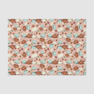 Fall Pumpkin Floral Tissue Paper