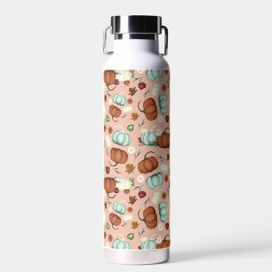 Fall Pumpkin Floral Water Bottle