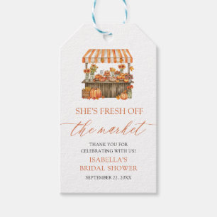 Fall Pumpkin Fresh Off the Market Bridal Shower Gift Tags
