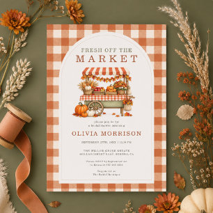 Fall Pumpkin Fresh Off the Market Bridal Shower Invitation
