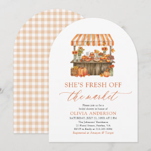 Fall Pumpkin Fresh Off the Market Bridal Shower Invitation