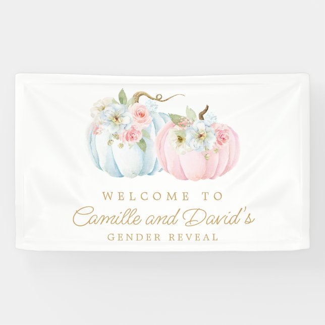 Fall Pumpkin Gender Reveal Welcome Banner (Horizontal)
