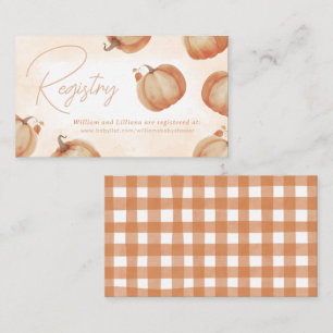 Fall Pumpkin Gift Registry Enclosure Card