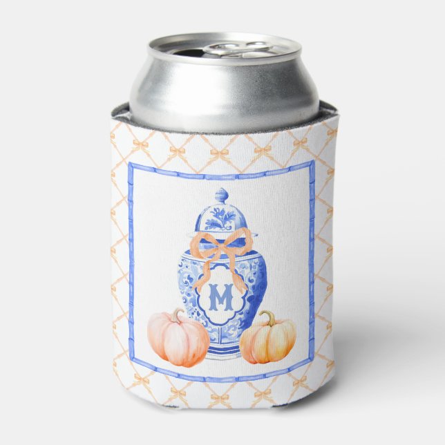 Fall Pumpkin | Ginger Jar Monogram Can Cooler (Can Front)
