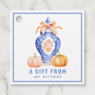 Fall Pumpkin Ginger Jar Personalised Favour Tags
