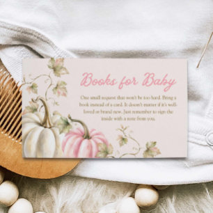 Fall Pumpkin Girl Baby Shower Books for Baby Card
