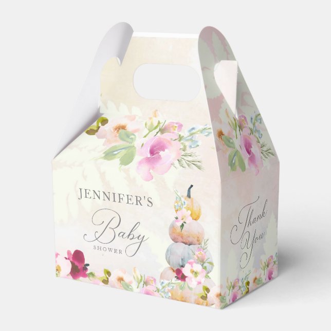 Fall Pumpkin Girl Baby Shower Favour Box (Front Side)