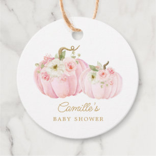 Fall Pumpkin Girl Baby Shower Favour Tags