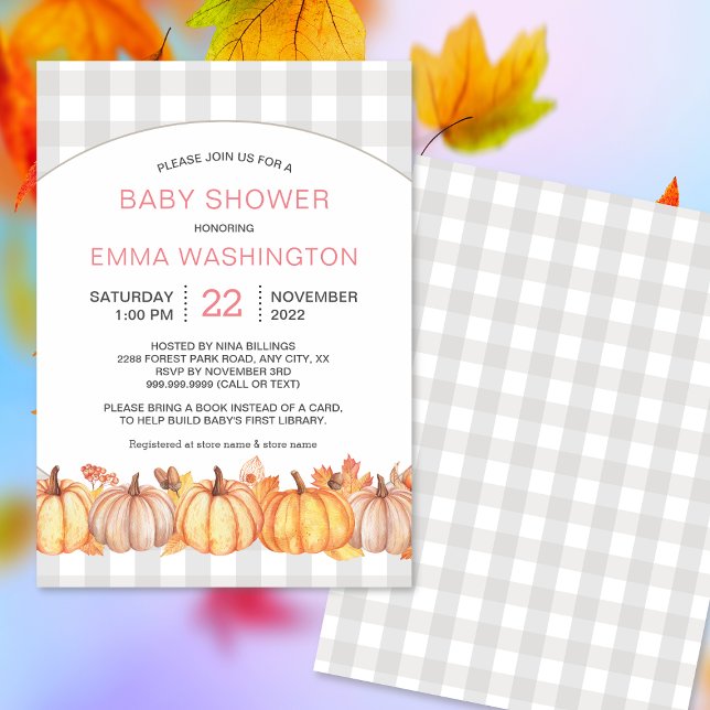 Fall pumpkin girl baby shower invitation (Creator Uploaded)