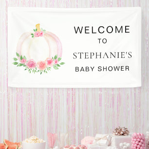 Fall Pumpkin Girl's Baby Shower Welcome Banner