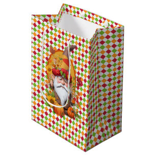 Fall Pumpkin Gnome Medium Gift Bag