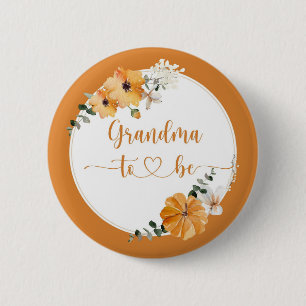 Fall pumpkin Grandma to be Button