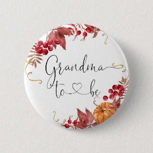 Fall pumpkin Grandma to be Button