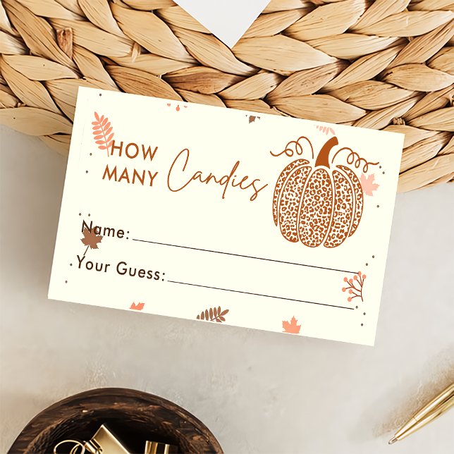 Fall Pumpkin Guess How Many Candies Game Card (Creator Uploaded)