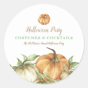 Fall Pumpkin Halloween Classic Round Sticker