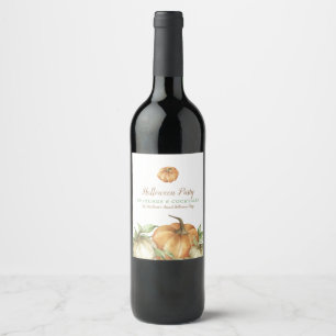 Fall Pumpkin Halloween Wine Label