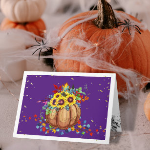 Fall Pumpkin Happy Halloween Card