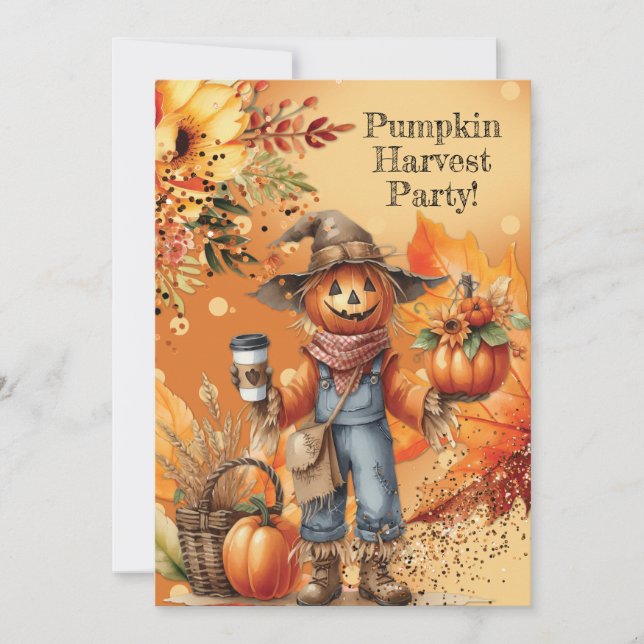 Fall Pumpkin Harvest Party Invitation (Front)