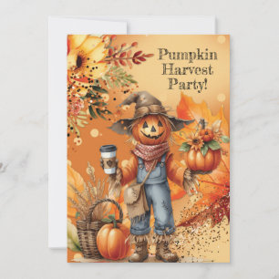 Fall Pumpkin Harvest Party Invitation