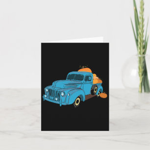 Fall Pumpkin Harvest Time Old Pickup Farm Truck  Card