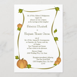 Fall Pumpkin Harvest Wedding Invitation