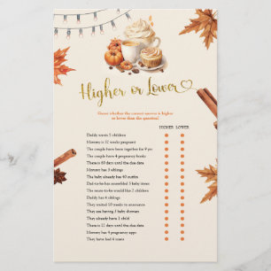 Fall Pumpkin Higher or Lower Games Card