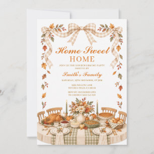 Fall Pumpkin Home Sweet Home Autumn Floral Party Invitation