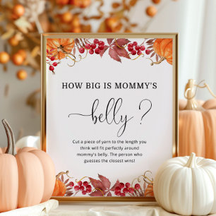 Fall pumpkin how big is mommy's belly game poster