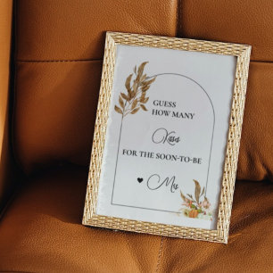 Fall Pumpkin how many kisses bridal shower game Poster