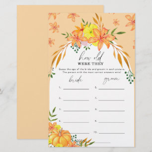 Fall Pumpkin - How old were they bridal game