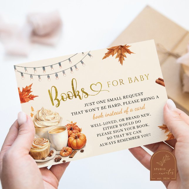 Fall Pumpkin is Brewing Coffee Leave Book For Baby Enclosure Card (Creator Uploaded)