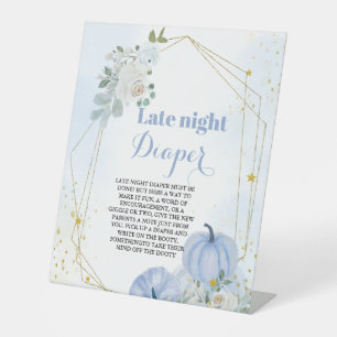 Fall Pumpkin late night diaper baby shower sign