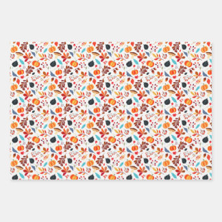 Fall Pumpkin & Leaf Wrapping Paper Sheet