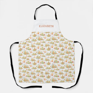 Fall Pumpkin Leaves Rustic Holiday Thanksgiving Apron