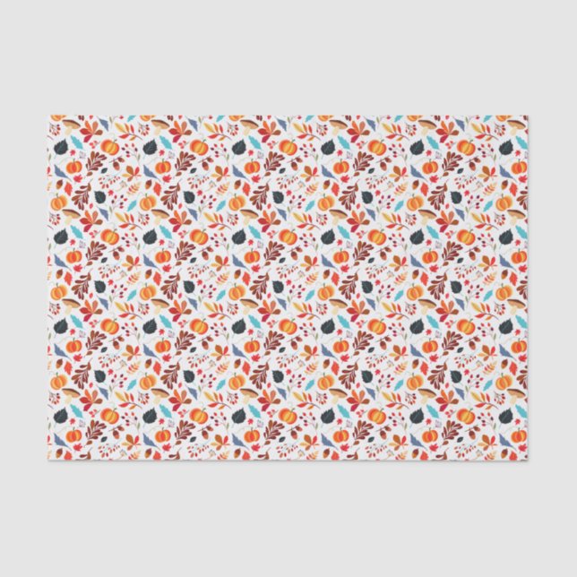 Fall Pumpkin & Leaves Tissue Paper (Front)