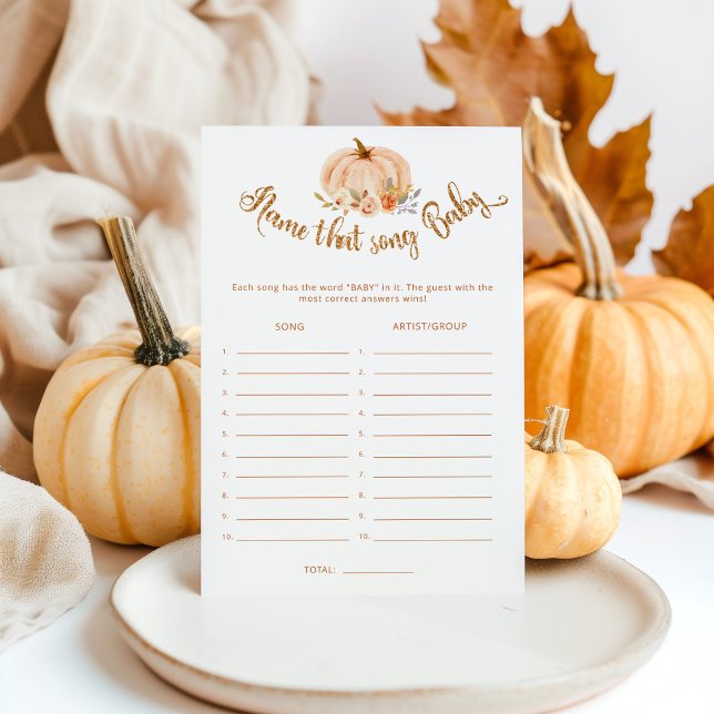 Fall pumpkin Name that song baby shower game (Creator Uploaded)