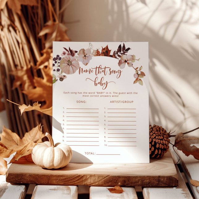 Fall pumpkin Name that song baby shower game (Creator Uploaded)