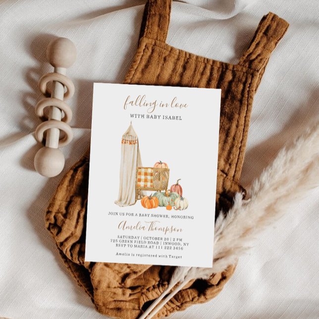 Fall Pumpkin Neutral Nursery Baby Shower Invitation (Creator Uploaded)