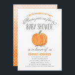 Fall Pumpkin Ombre | Baby Shower Invitation<br><div class="desc">This elegant and modern fall baby shower invitation features a fall theme with a hand painted watercolor pumpkin. For an even more memorable invitation select a die-cut shape,  textured paper or a double thick paper.</div>
