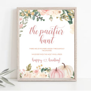 Fall Pumpkin Pacifier Hunt Baby Shower Game Poster