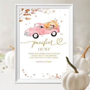 Fall Pumpkin Pacifier Hunt Baby Shower Sign