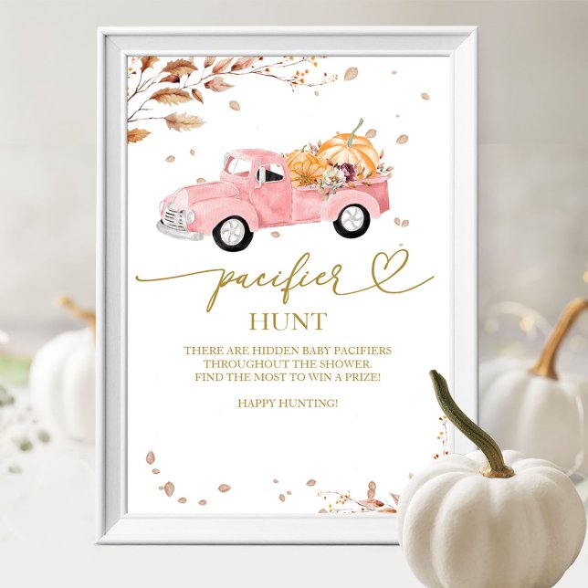 Fall Pumpkin Pacifier Hunt Baby Shower Sign (Creator Uploaded)
