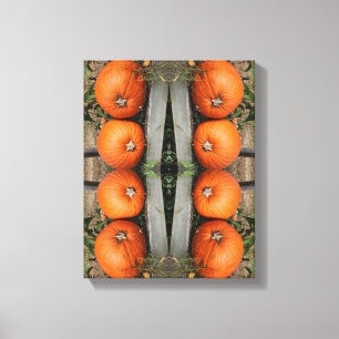 Fall Pumpkin Pair Abstract Canvas Print