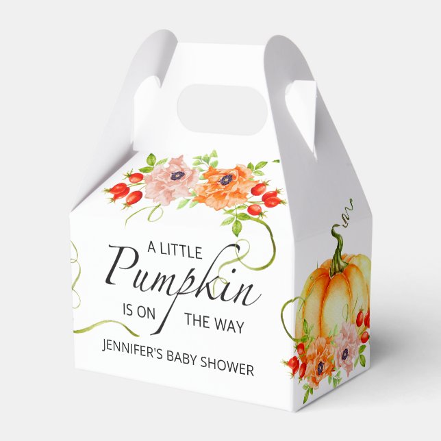 Fall pumpkin Paper Favour Box (Front Side)