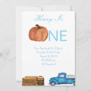 Fall Pumpkin Patch 1st birthday party card