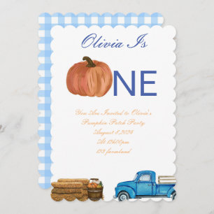 Fall Pumpkin Patch 1st birthday party Invitation
