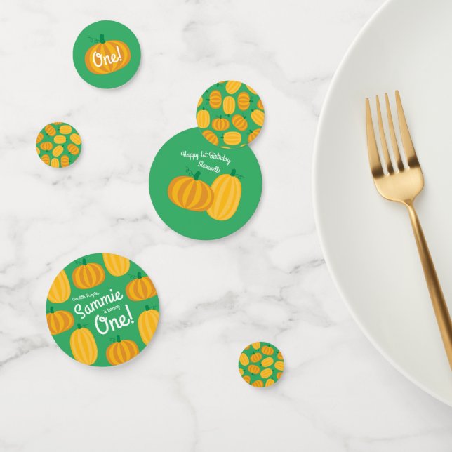 Fall Pumpkin Patch 1st Birthday Party Theme Confetti (Group)