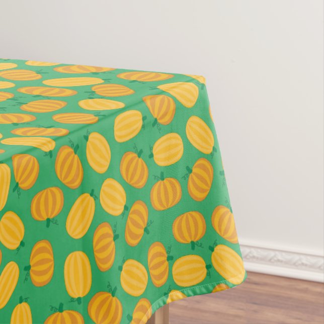 Fall Pumpkin Patch 1st Birthday Party Theme Tablecloth (In Situ)