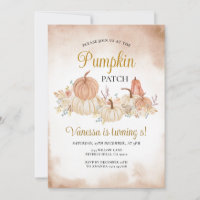 Fall Pumpkin Patch Birthday Boho Floral autumn